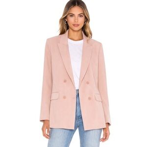 The Reset R|Label Silk Double Breasted Blazer Dusty Blush Pink Size M
